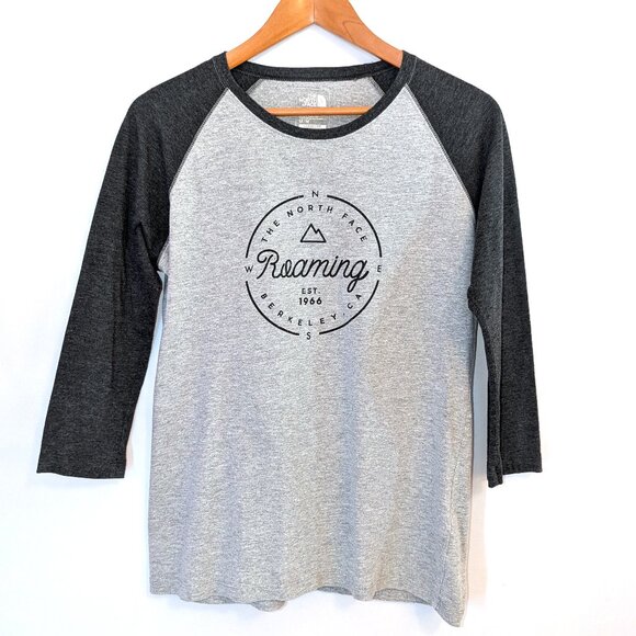 North Face | ¾ Raglan Sleeve Baseball Tee Classic Fit	Gray Casual | Size Medium - Picture 1 of 8